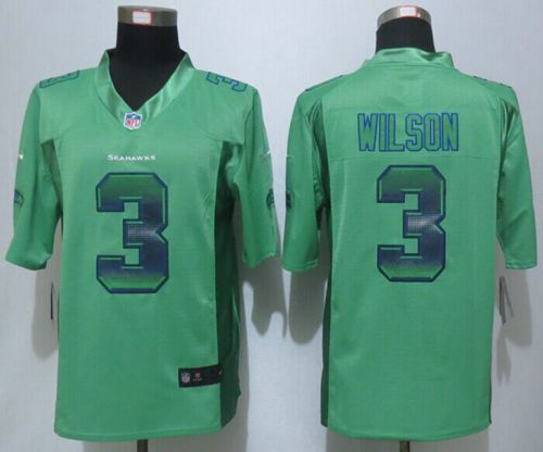 Nike Seahawks #3 Russell Wilson Green Alternate Men's Stitched NFL Limited Strobe Jersey
