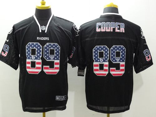 Nike Raiders #89 Amari Cooper Black Men's Stitched NFL Elite USA Flag Fashion Jersey