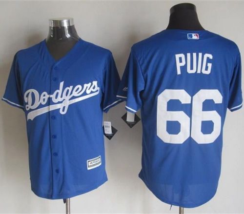 Dodgers #66 Yasiel Puig Blue New Cool Base Stitched Baseball Jersey