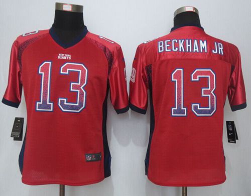 Women's Nike Giants #13 Odell Beckham Jr Red Alternate Stitched NFL Elite Drift Fashion Jersey