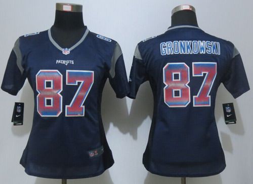 Women's Nike Patriots #87 Rob Gronkowski Navy Blue Team Color Stitched NFL Elite Strobe Jersey