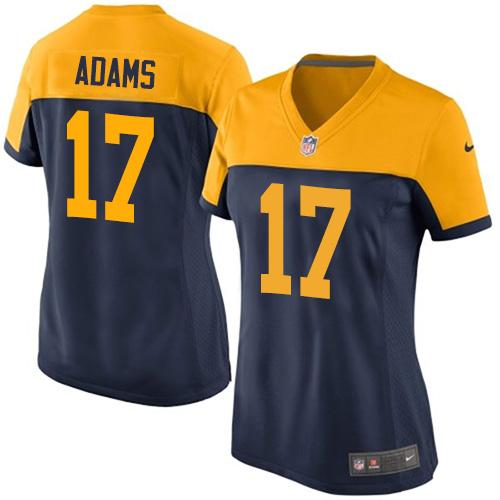 Women's Nike Packers #17 Davante Adams Navy Blue Alternate Stitched NFL New Elite Jersey