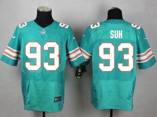 Nike Dolphins #93 Ndamukong Suh Aqua Green Alternate Men's Stitched NFL Elite Jersey
