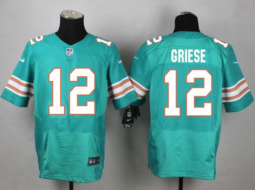 Nike Dolphins #12 Bob Griese Aqua Green Alternate Men's Stitched NFL Elite Jersey
