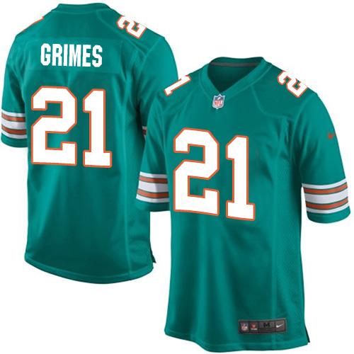Youth Nike Dolphins #21 Brent Grimes Aqua Green Alternate Stitched NFL Elite Jersey