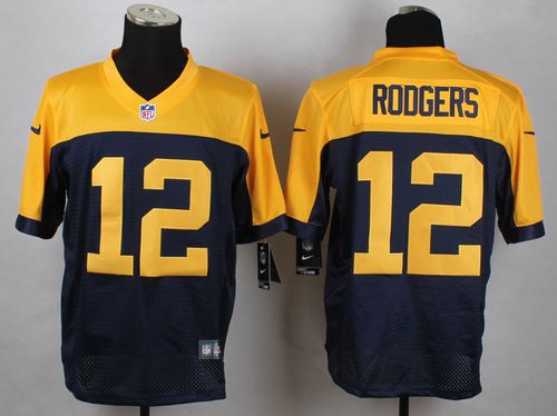 Nike Packers #12 Aaron Rodgers Navy Blue Alternate Men's Stitched NFL New Elite Jersey