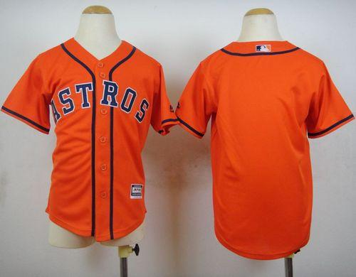 Youth Astros Blank Orange Cool Base Stitched Baseball Jersey