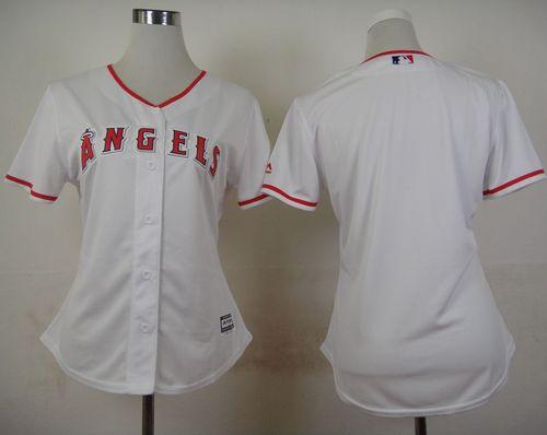 Women's Angels Blank White Fashion Stitched Baseball Jersey