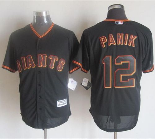 Giants #12 Joe Panik Black New Cool Base Stitched Baseball Jersey