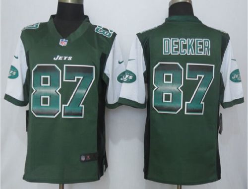 Nike Jets #87 Eric Decker Green Team Color Men's Stitched NFL Limited Strobe Jersey