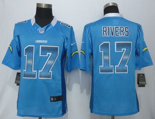 Nike Chargers #17 Philip Rivers Electric Blue Alternate Men's Stitched NFL Limited Strobe Jersey