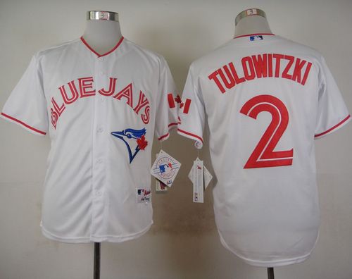 Blue Jays #2 Troy Tulowitzki White 2015 Canada Day Stitched Baseball Jersey