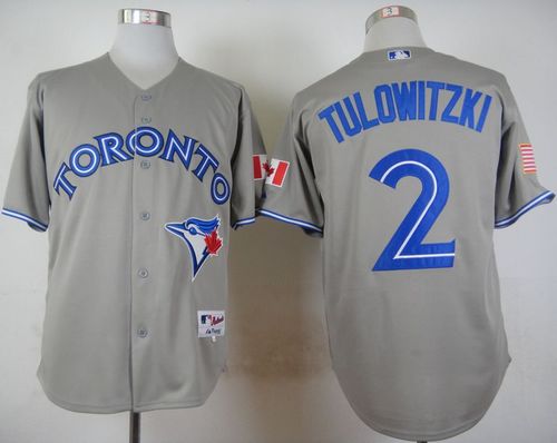 Blue Jays #2 Troy Tulowitzki Grey Stitched Baseball Jersey