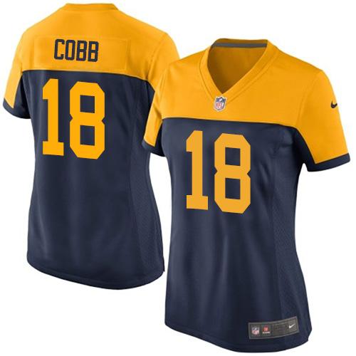 Women's Nike Packers #18 Randall Cobb Navy Blue Alternate Stitched NFL New Jersey