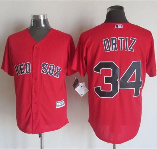 Red sox #34 David Ortiz Red New Cool Base Stitched Baseball Jersey