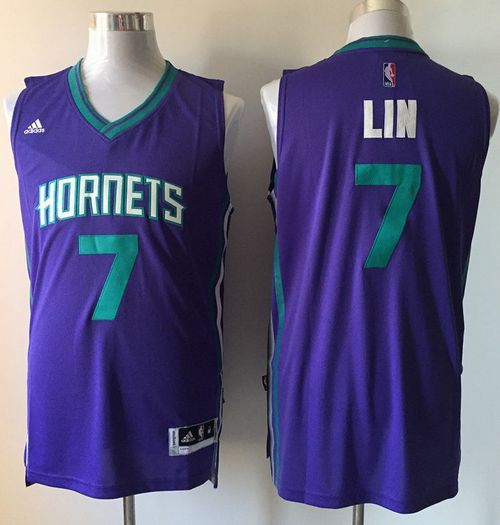 Hornets #7 Jeremy Lin Purple Stitched NBA Jersey