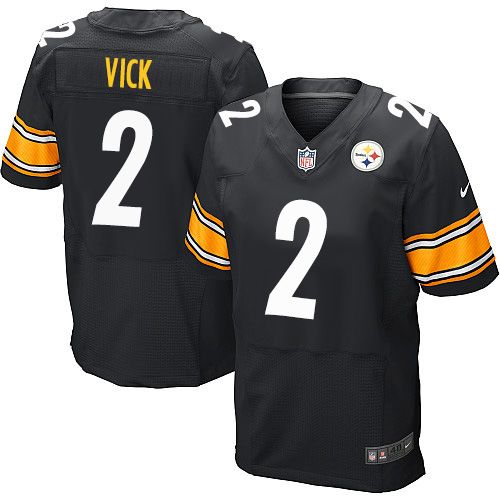 Nike Steelers #2 Michael Vick Black Team Color Men's Stitched NFL Elite Jersey