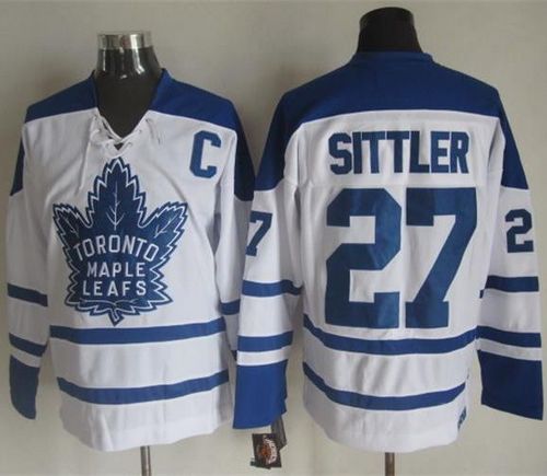 Maple Leafs #27 Darryl Sittler White CCM Throwback Winter Classic Stitched NHL Jersey