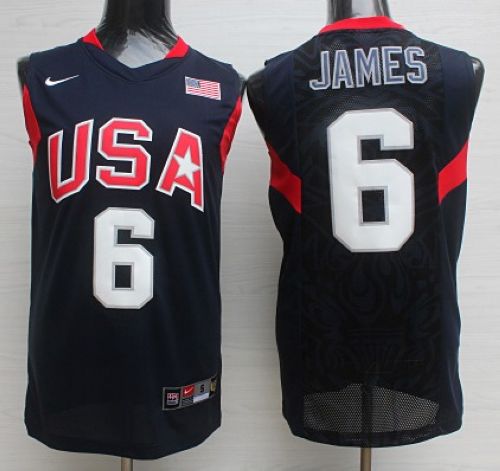 Nike 2008 Team USA #6 LeBron James Dark Blue Stitched NBA Jersey