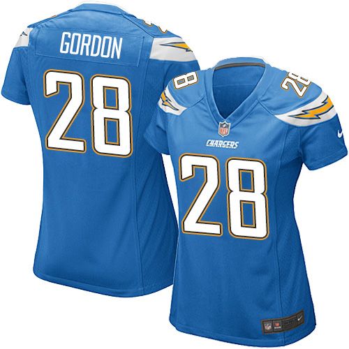 Women's Nike Chargers #28 Melvin Gordon Electric Blue Alternate Stitched NFL New Elite Jersey