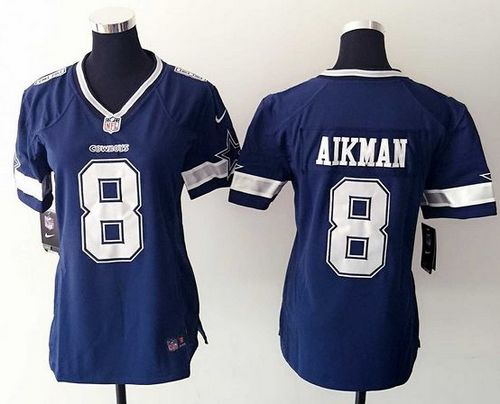 Women's Nike Cowboys #8 Troy Aikman Navy Blue Team Color Stitched NFL Elite Jersey