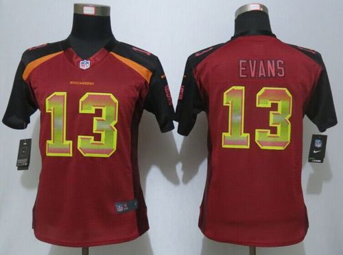 Women's Nike Buccaneers #13 Mike Evans Red Team Color Stitched NFL Elite Strobe Jersey