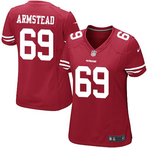 Women's Nike 49ers #69 Arik Armstead Red Team Color Stitched NFL Elite Jersey