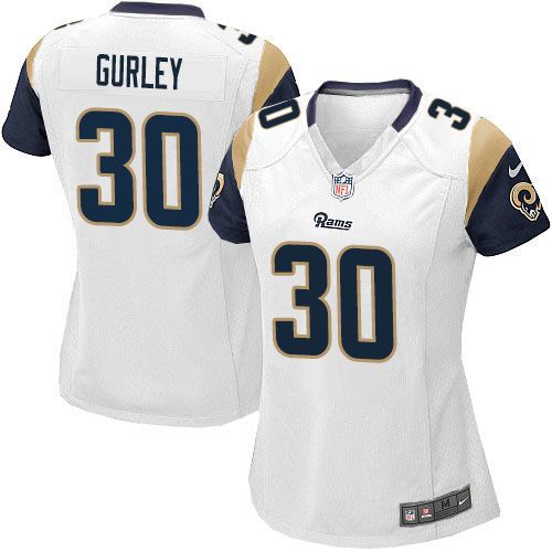 Women's Nike Rams #30 Todd Gurley White Stitched NFL Elite Jersey
