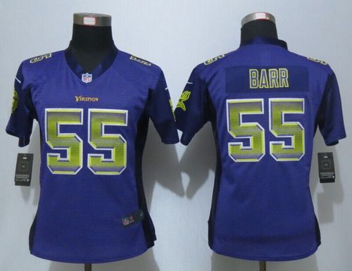 Women's Nike Vikings #55 Anthony Barr Purple Team Color Stitched NFL Elite Strobe Jersey