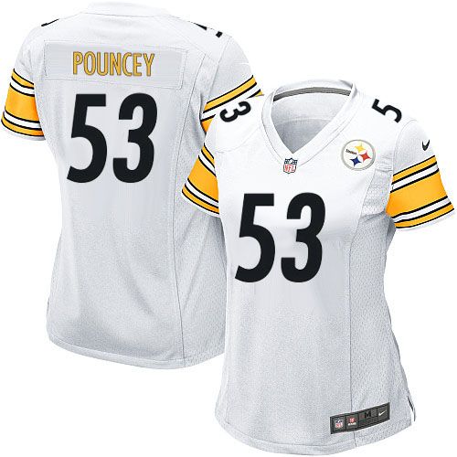Women's Nike Steelers #53 Maurkice Pouncey White Stitched NFL Elite Jersey