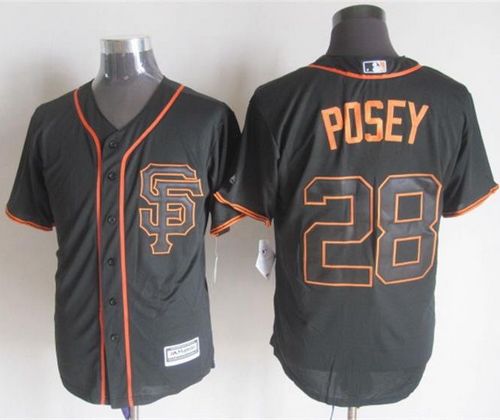 Giants #28 Buster Posey Black Alternate New Cool Base Stitched Baseball Jersey