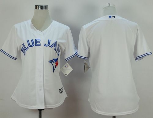 Women's Blue Jays Blank White Fashion Stitched Baseball Jersey