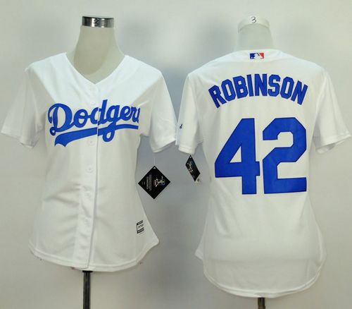Women's Dodgers #42 Jackie Robinson White Home Stitched Baseball Jersey
