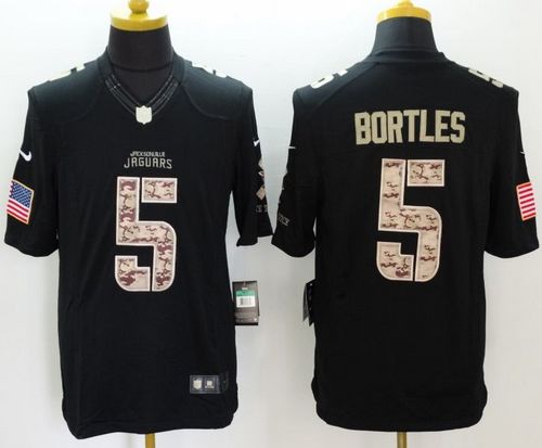 Nike Jaguars #5 Blake Bortles Black Men's Stitched NFL Limited Salute to Service Jersey