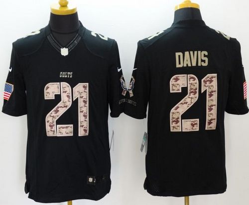 Nike Colts #21 Vontae Davis Black Men's Stitched NFL Limited Salute to Service Jersey