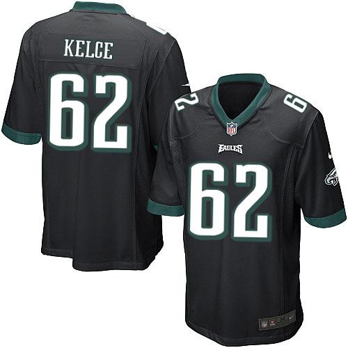 Youth Nike Eagles #62 Jason Kelce Black Alternate Stitched NFL Jersey