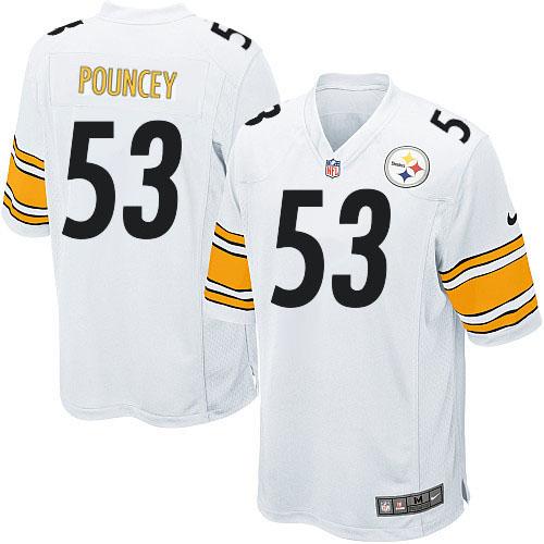 Youth Nike Steelers #53 Maurkice Pouncey White Stitched NFL Jersey