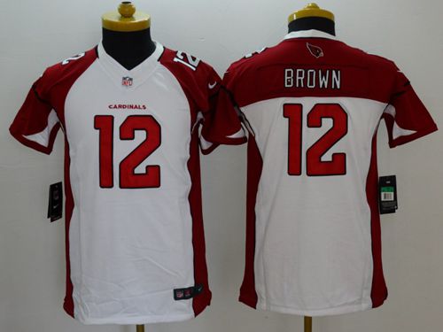 Youth Nike Cardinals #12 John Brown White Stitched NFL Limited Jersey