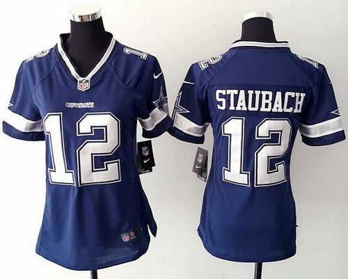 Women's Nike Cowboys 12 Roger Staubach Navy Blue Team Color Stitched NFL Jersey