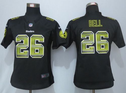 Women's Nike Steelers #26 Le'Veon Bell Black Team Color Stitched NFL Strobe Jersey