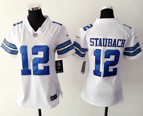 Women's Nike Cowboys 12 Roger Staubach White Stitched NFL Jersey