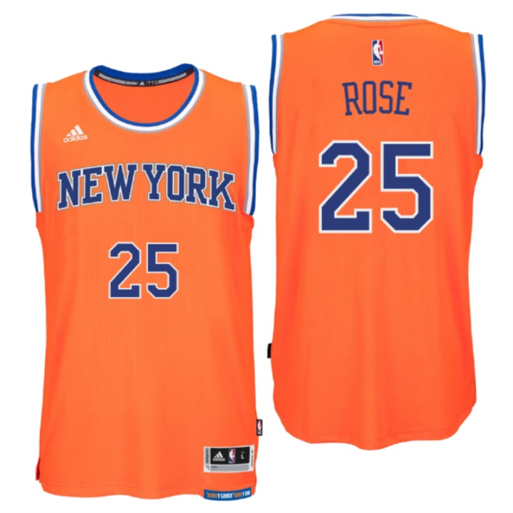 New York Knicks #25 Derrick Rose New Swingman Orange Jersey