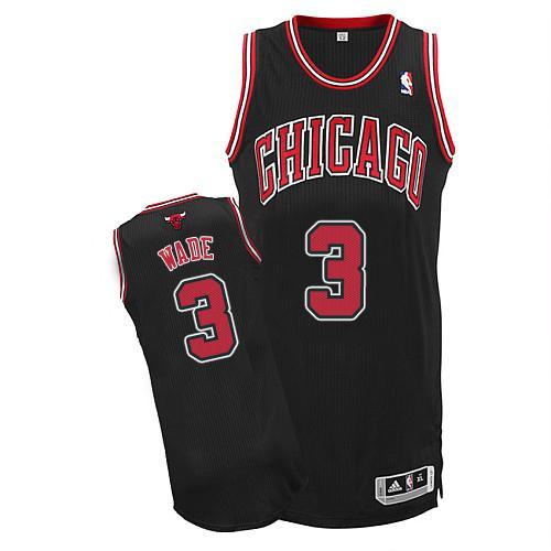 Chicago Bulls #3 Dwyane Wade Black Stitched NBA Jersey