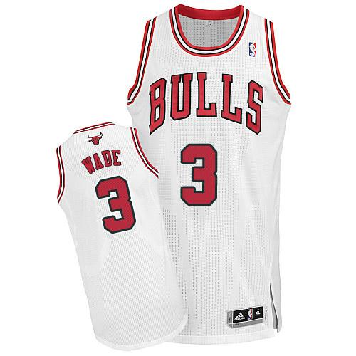 Chicago Bulls #3 Dwyane Wade White Stitched NBA Jersey