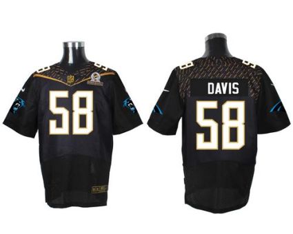 Nike Carolina Panthers #58 Thomas Davis Black 2016 Pro Bowl Men's Stitched NFL Elite Jersey