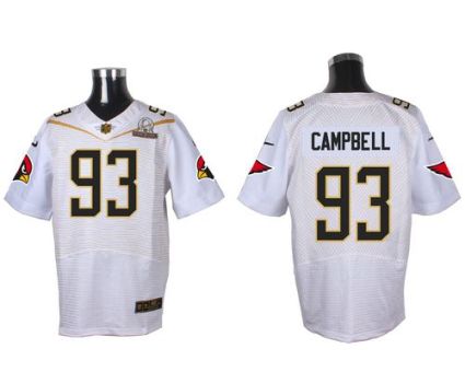 Nike Arizona Cardinals #93 Calais Campbell White 2016 Pro Bowl Men's Stitched NFL Elite Jersey