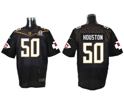 Nike Kansas City Chief #50 Justin Houston Black 2016 Pro Bowl Men's Stitched NFL Elite Jersey