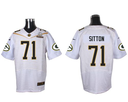Nike Green Bay Packers #71 Josh Sitton White 2016 Pro Bowl Men's Stitched NFL Elite Jersey