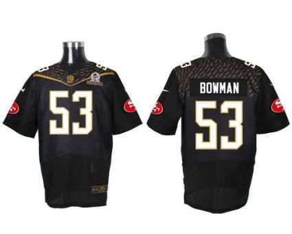 Nike San Francisco 49ers #53 NaVorro Bowman Black 2016 Pro Bowl Men's Stitched NFL Elite Jersey