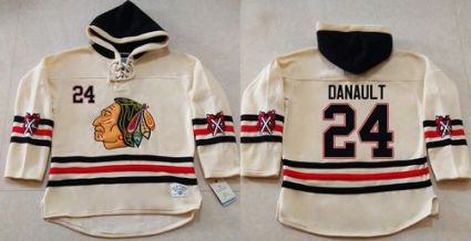 Chicago Blackhawks #24 Phillip Danault Cream Heavyweight Pullover Hoodie Stitched NHL Jersey
